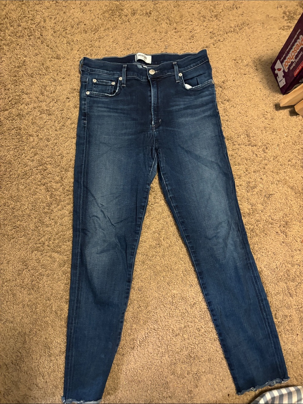 Agolde Dark Blue Skinny Jeans - Faded Indigo Wash